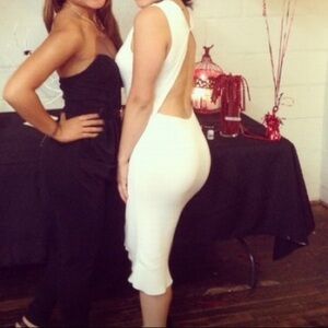 Zara White Open  Back Dress small